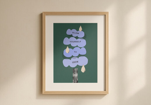 Inspirational Framed Wall Art Mockup Psd