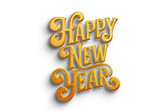 Happy New year in Golden Text Effect