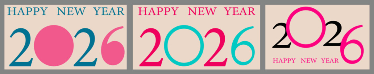 Happy New Year 2026 vector art.  2026 logo design concept for cover, calendar, poster, banner and others.
