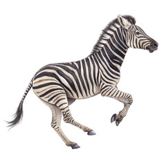 Fototapeta premium Zebra running pose png wild zebra png striped mammal png african wildlife png fast zebra png safari animal png transparent background image