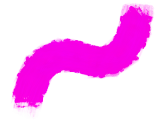 Vibrant magenta abstract brushstroke creates a dynamic wavy line on a white canvas