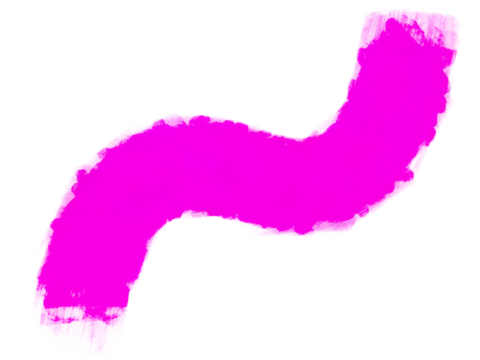 Vibrant magenta abstract brushstroke creates a dynamic wavy line on a white canvas