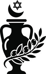 Symbol of interreligious harmony and peace with olive branch