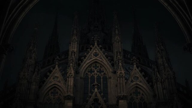 Gothic architecture interior details