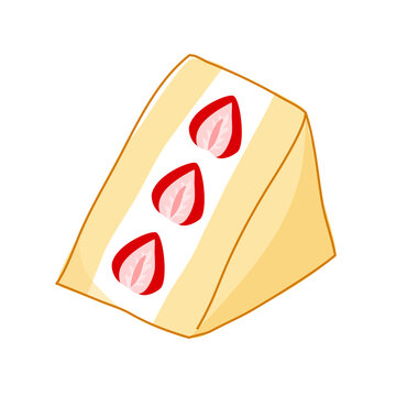 vector illustration of a sandwich strwaberry fruit sando