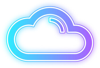 Modern Gradient Outlined Cloud Connectivity Symbol Weather Element Illustration, Representing cloud storage, weather, or data connectivity.