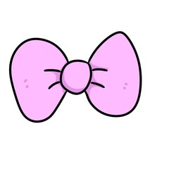 cartoon doodle bow isolated on white background.