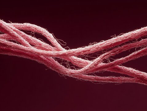 Microscopic visualization of Purkinje fibers in heart conduction