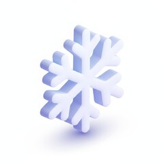Isometric snowflake isolated on white background winter holiday decoration christmas and new year design element cold weather symbol frosty ice crystal frozen snow flake
