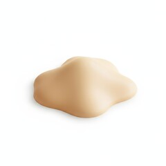 Blob of beige cream isolated on white background, a smooth, soft, and neutraltoned cosmetic or food item for beauty or culinary use