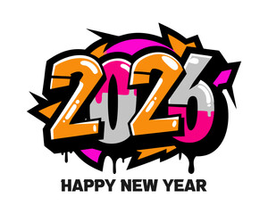 happy new year 2026 greeting card design isolated on white background