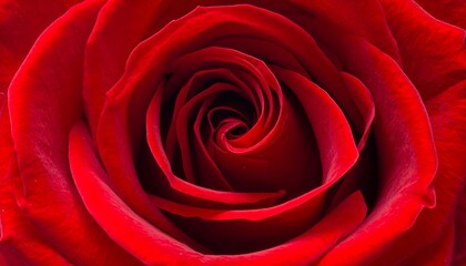 Close-up of a vibrant red flower's delicate, swirling petals