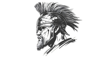 Profile of a Warrior with Mohawk Hairstyle