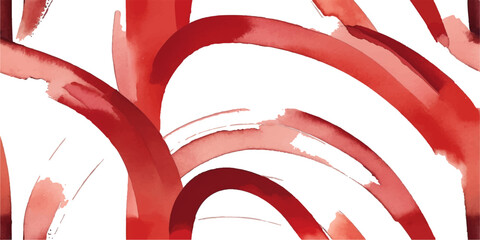 Red and white abstract vector illustration featuring a 3D business concept with an arrow symbol, ribbon design, and sale color shape icon