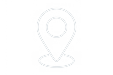 Map position pin marker icon showing location destination or navigation point with glowing white outline on transparent background