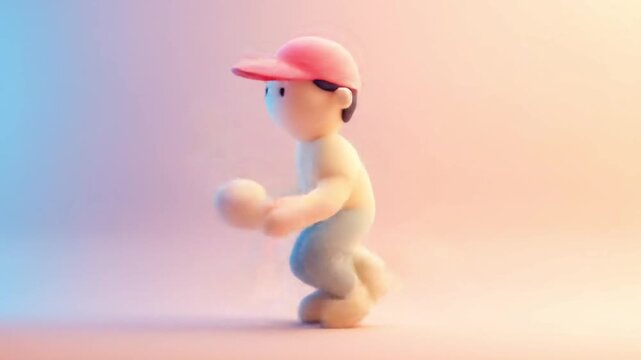 3D cartoon character Playing catch Videos