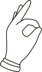 Okay finger hand dollar illust 