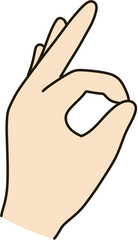 Okay finger hand dollar illust 