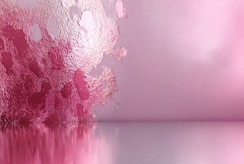 Pink and White Gradient Powder Scattered on Wall with Soft Light Reflection, Dreamy Elegant Background for Beauty and Fashion