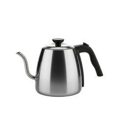 Fototapeta premium Classic Stainless Steel Kettle Isolated on Transparent Background 