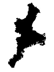 三重県の地図（シルエット）
