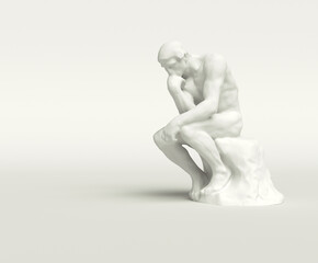 Sculptural representation of deep thought in a simple, minimalist style