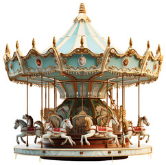 merry go round carousel, isolated background.