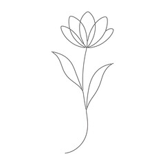 vector illustration of a flower line art