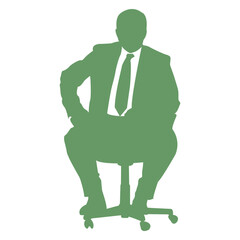 Man Sitting On Office Chair