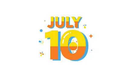 Cheerful vector illustration commemorating July 10th with bold typography and vibrant color, perfect for holiday celebration and decoration purpose