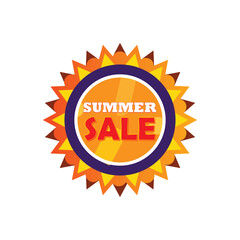 Bright summer sale sunburst emblem for retail promotions