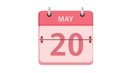 Stylized May 20th Calendar Illustration for Digital Marketing and Social Media Graphics