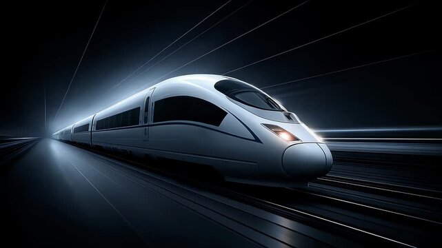 High-speed train speeding towards the future