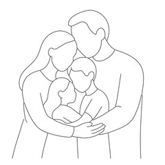 mother and baby with father