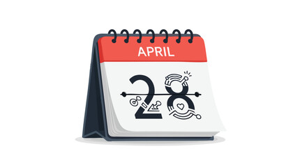 April 28th engagement date on calendar illustration, a creative representation for setting reminders and celebrating a unique day