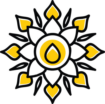 Divine vishnu sudarshan chakra icon for spiritual and religious designs