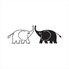 
Black and white elephant icon