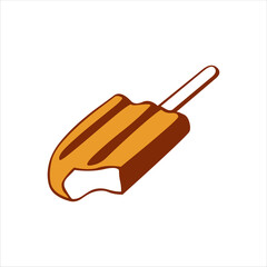 Ice cream icon in flat style. 