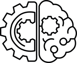Machine Learning Gear Icon Vector – AI Technology Symbol for Automation, Data, and Innovation