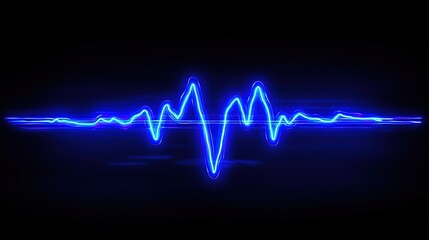 Blue Sound Wave on Black Background for Audio - Visual Projects