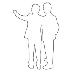 Men Pointing Forward