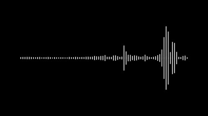 audio bar, spectrum form white video footage of audio visualizer on black background. Abstract music waves oscillation. Futuristic sound wave visualization. wave form Audio.	 - Powered by Adobe