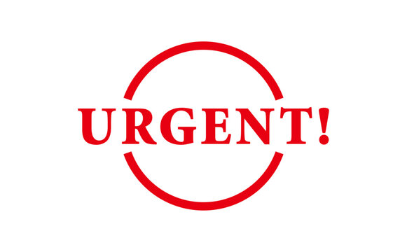 URGENT! - Red Rubber Stamp with text URGENT!
