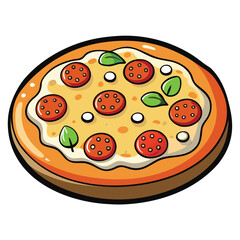Cheese pizza. Homemade pizza. Italian cuisine. vector
