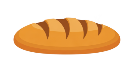 Golden Brown Loaf Of Bread Illustration Isolated On Black