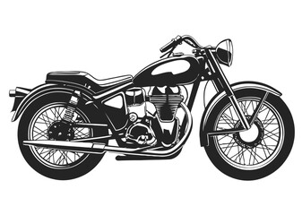 Fototapeta premium Motorcycle classic vintage vector illustration