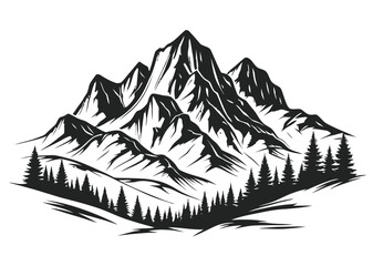 Obraz premium Mountain range landscape illustration