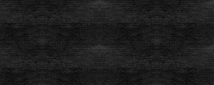 black brick wall texture as background or wallpaper for inserting text
