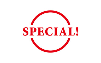 SPECIAL! - Red Rubber Stamp with text SPECIAL!
