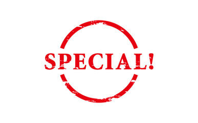 SPECIAL! - Red Rubber Stamp with text SPECIAL!

